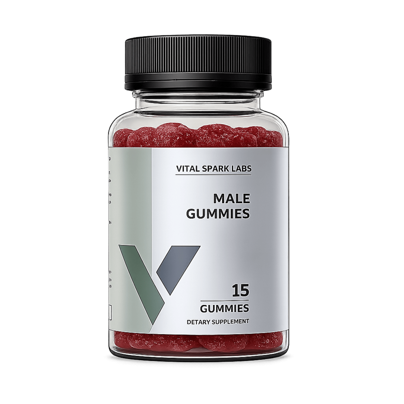 Vital Spark Male Gummies bottle, 15 gummies